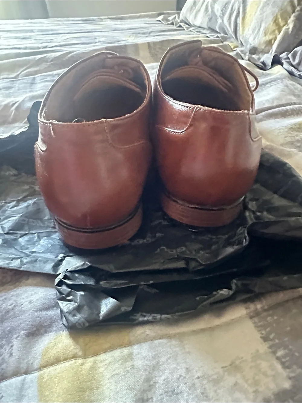 Men’s Tan Leather Lace-Up Oxford